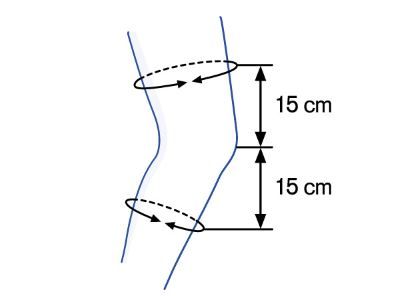 Пример того как нужно замерять ногу